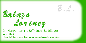 balazs lorincz business card
